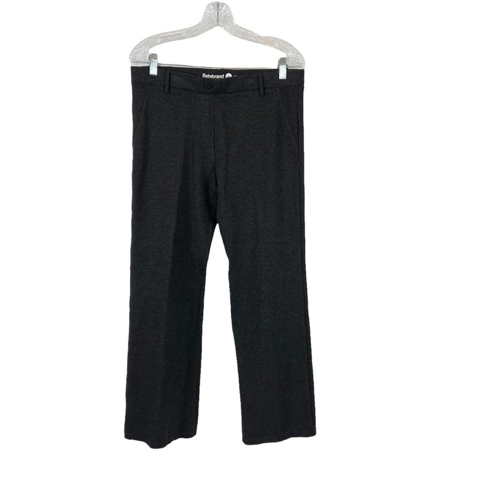 Betabrand Womens Large Petite Charcoal Gray Dress Career Yoga Pants